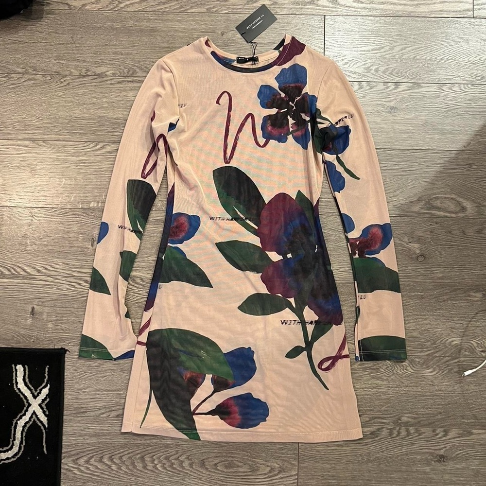 Harper Green and Blue Long Sleeve Mock Neck Sheath Dress